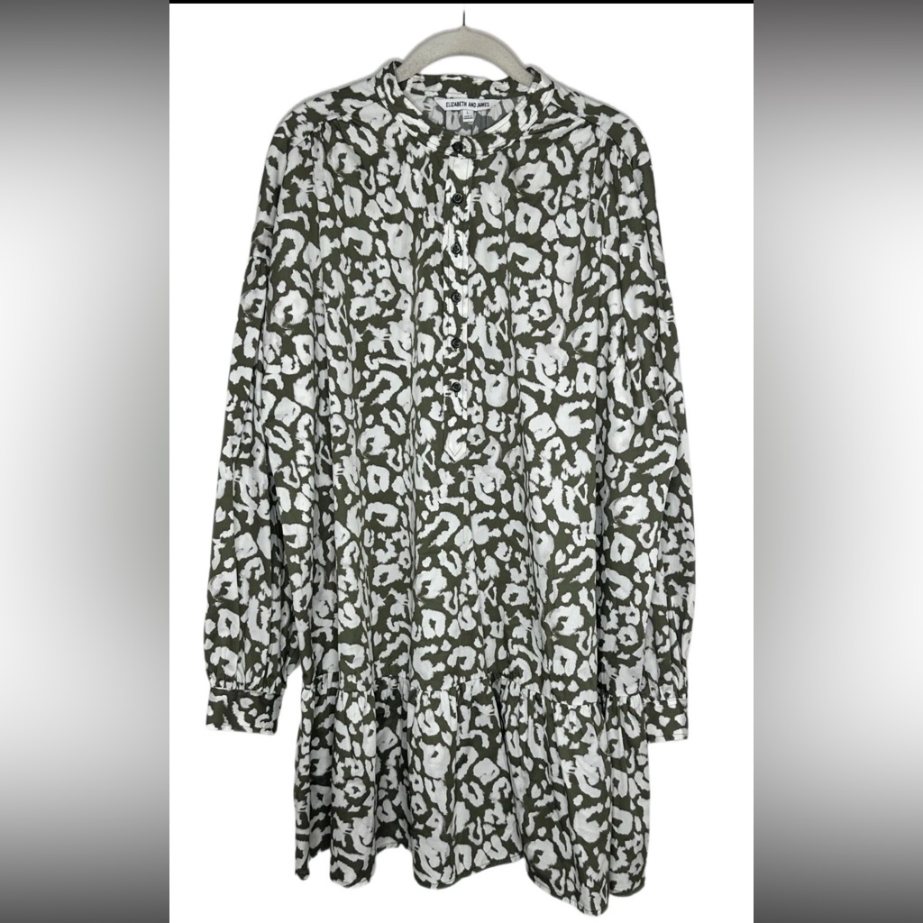 Elizabeth And James Stylish Green And White Women's Dress